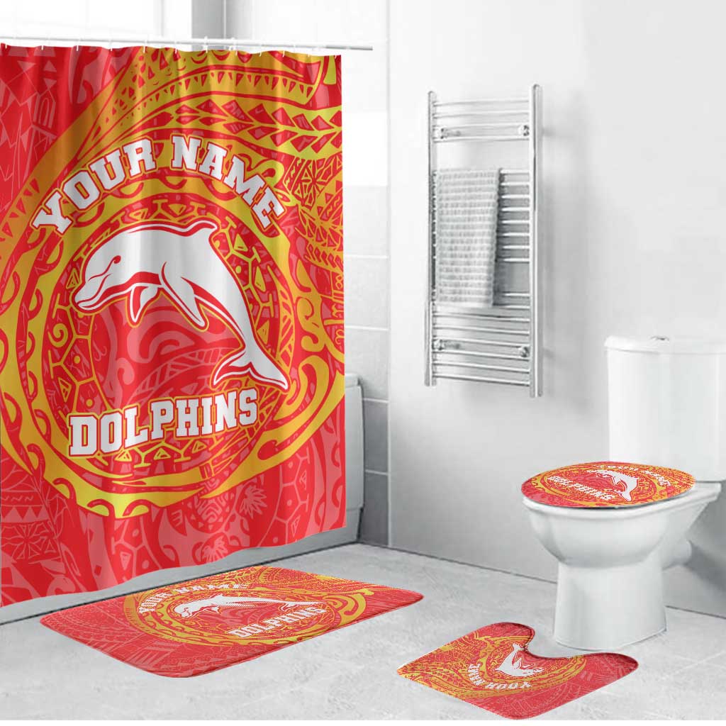 Personalized Dolphins Bathroom Set Polynesian Tribal Chest and Sleeve Tattoo