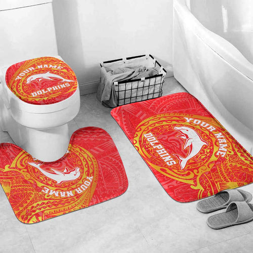 Personalized Dolphins Bathroom Set Polynesian Tribal Chest and Sleeve Tattoo