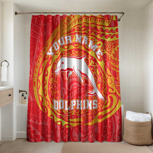 Personalized Dolphins Bathroom Set Polynesian Tribal Chest and Sleeve Tattoo