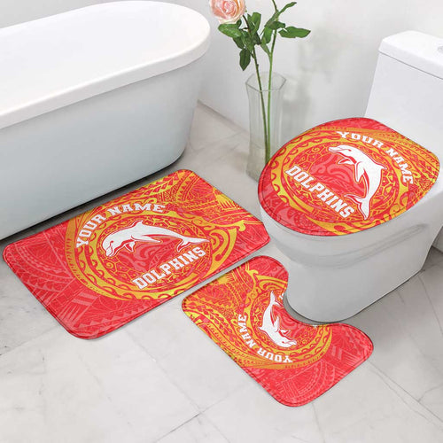 Personalized Dolphins Bathroom Set Polynesian Tribal Chest and Sleeve Tattoo