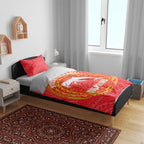 Personalized Dolphins Bedding Set Polynesian Tribal Chest and Sleeve Tattoo