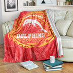 Personalized Dolphins Blanket Polynesian Tribal Chest and Sleeve Tattoo