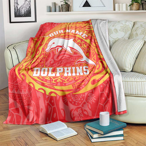 Personalized Dolphins Blanket Polynesian Tribal Chest and Sleeve Tattoo