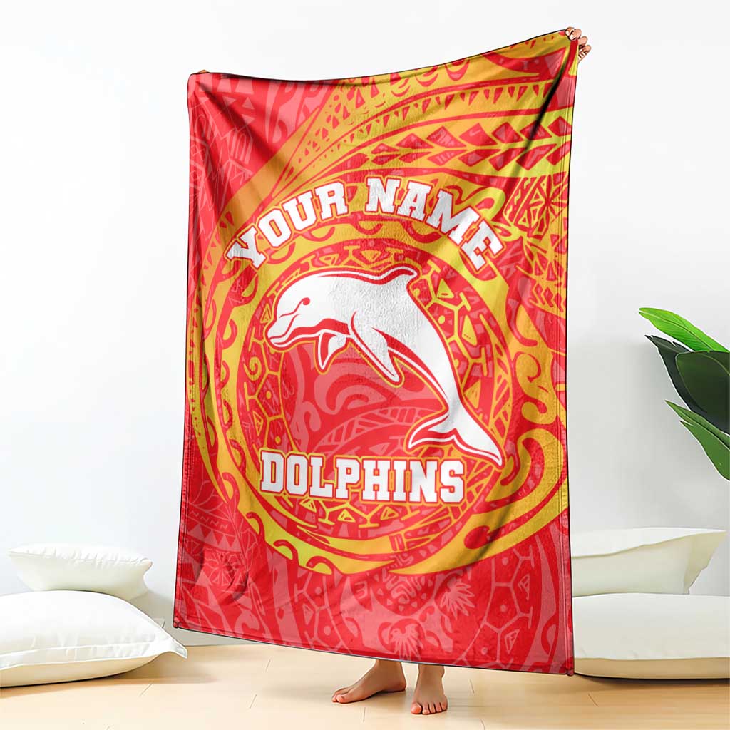 Personalized Dolphins Blanket Polynesian Tribal Chest and Sleeve Tattoo