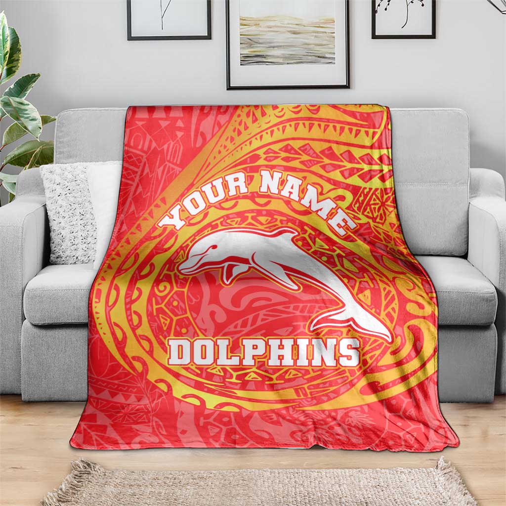 Personalized Dolphins Blanket Polynesian Tribal Chest and Sleeve Tattoo