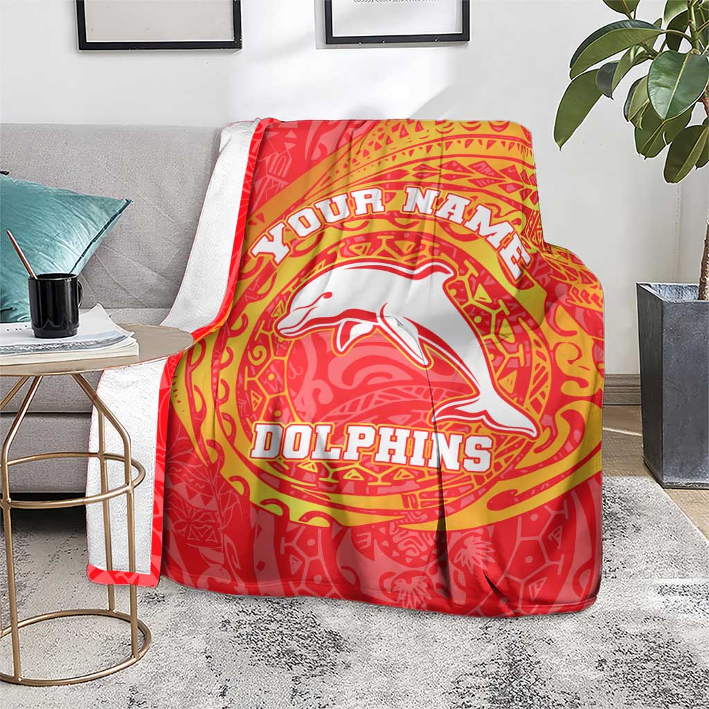Personalized Dolphins Blanket Polynesian Tribal Chest and Sleeve Tattoo