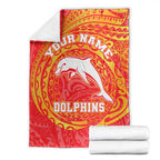 Personalized Dolphins Blanket Polynesian Tribal Chest and Sleeve Tattoo