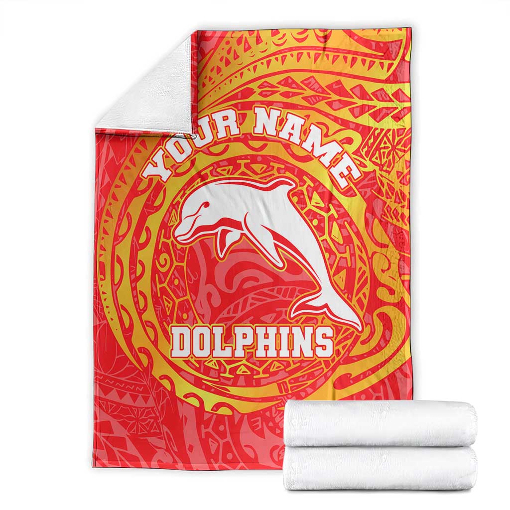 Personalized Dolphins Blanket Polynesian Tribal Chest and Sleeve Tattoo
