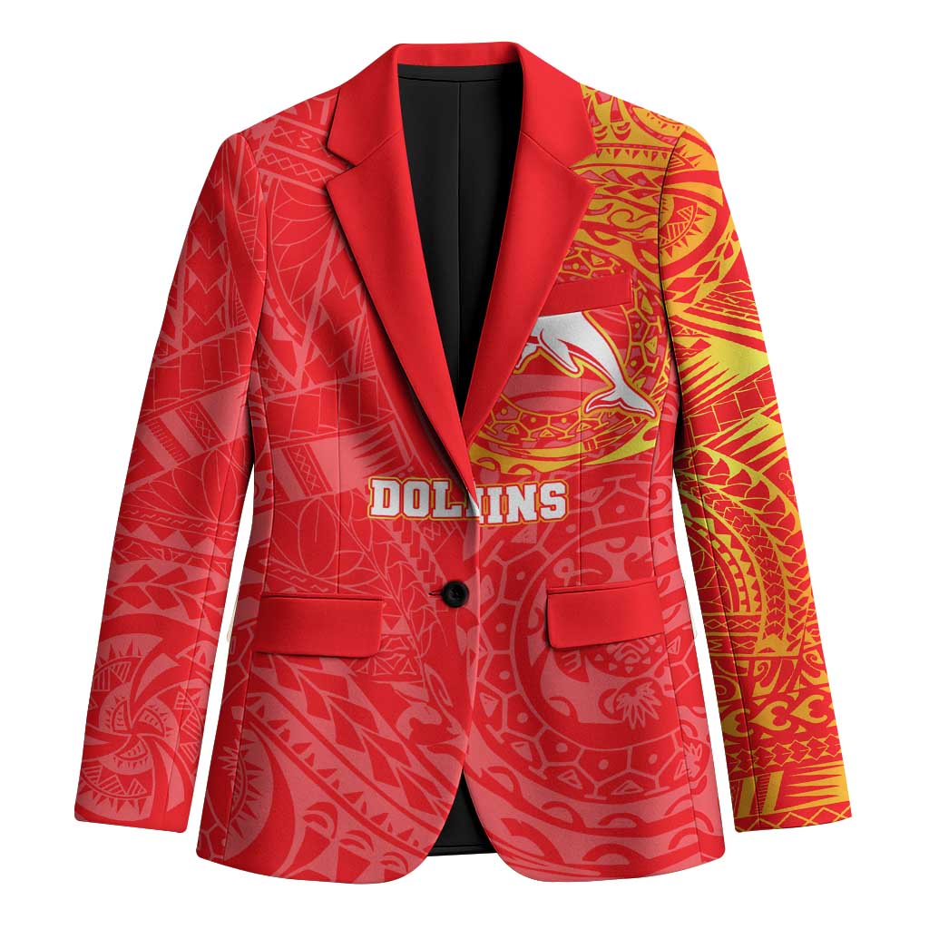 Personalized Dolphins Blazer Polynesian Tribal Chest and Sleeve Tattoo
