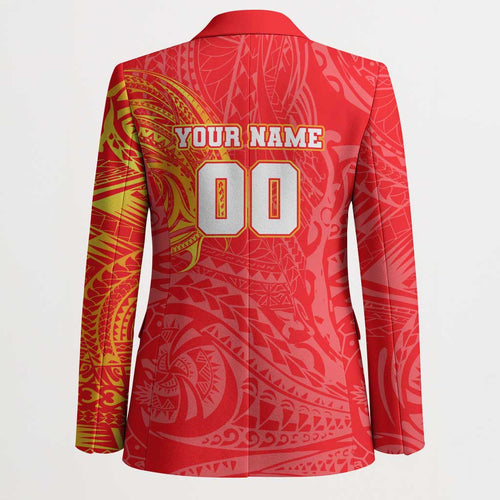Personalized Dolphins Blazer Polynesian Tribal Chest and Sleeve Tattoo