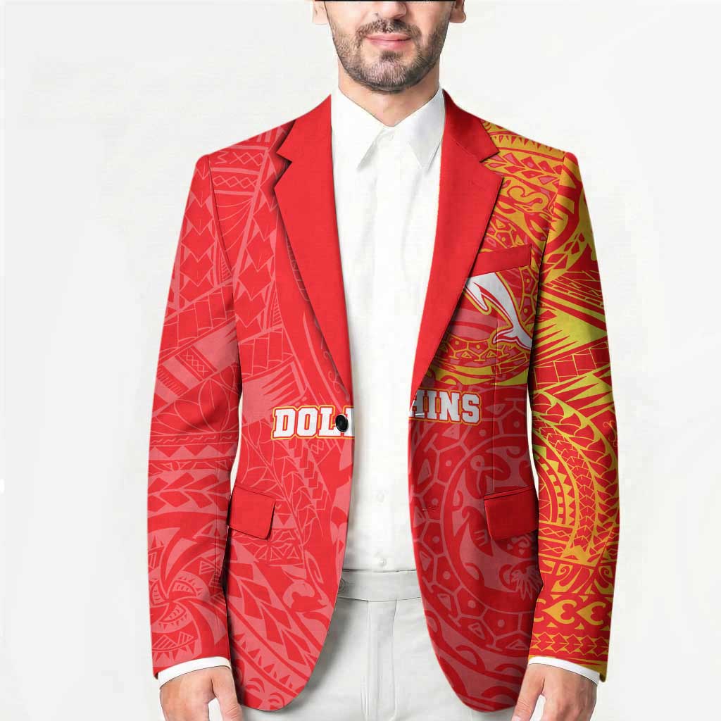 Personalized Dolphins Blazer Polynesian Tribal Chest and Sleeve Tattoo