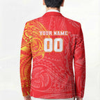 Personalized Dolphins Blazer Polynesian Tribal Chest and Sleeve Tattoo