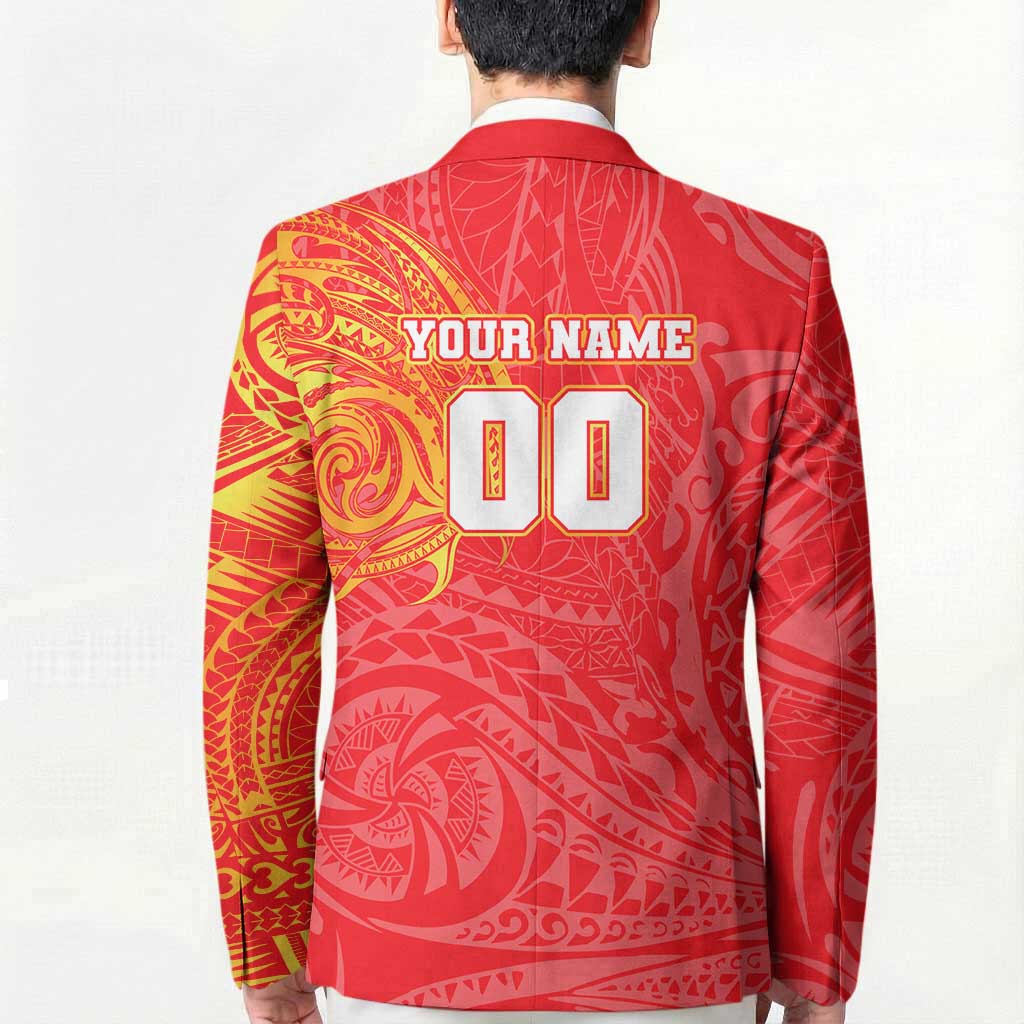 Personalized Dolphins Blazer Polynesian Tribal Chest and Sleeve Tattoo