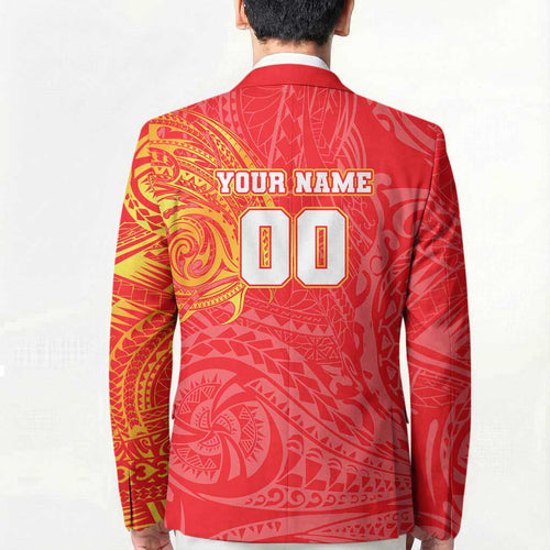Personalized Dolphins Blazer Polynesian Tribal Chest and Sleeve Tattoo