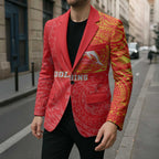 Personalized Dolphins Blazer Polynesian Tribal Chest and Sleeve Tattoo