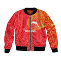 Personalized Dolphins Bomber Jacket Polynesian Tribal Chest and Sleeve Tattoo