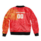 Personalized Dolphins Bomber Jacket Polynesian Tribal Chest and Sleeve Tattoo