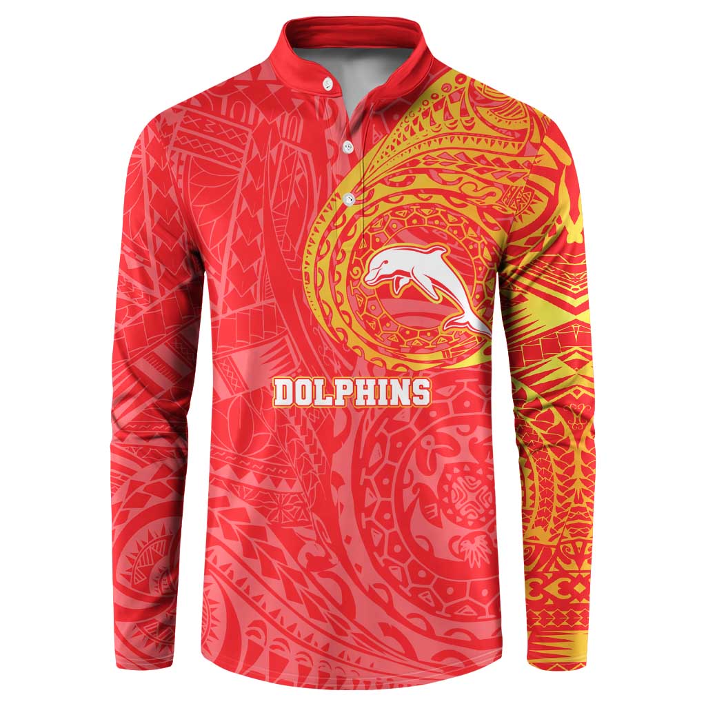 Personalized Dolphins Button Sweatshirt Polynesian Tribal Chest and Sleeve Tattoo