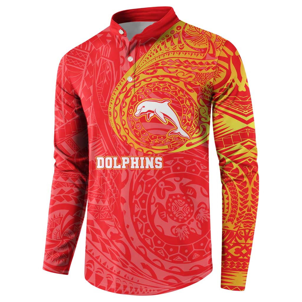 Personalized Dolphins Button Sweatshirt Polynesian Tribal Chest and Sleeve Tattoo