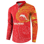 Personalized Dolphins Button Sweatshirt Polynesian Tribal Chest and Sleeve Tattoo