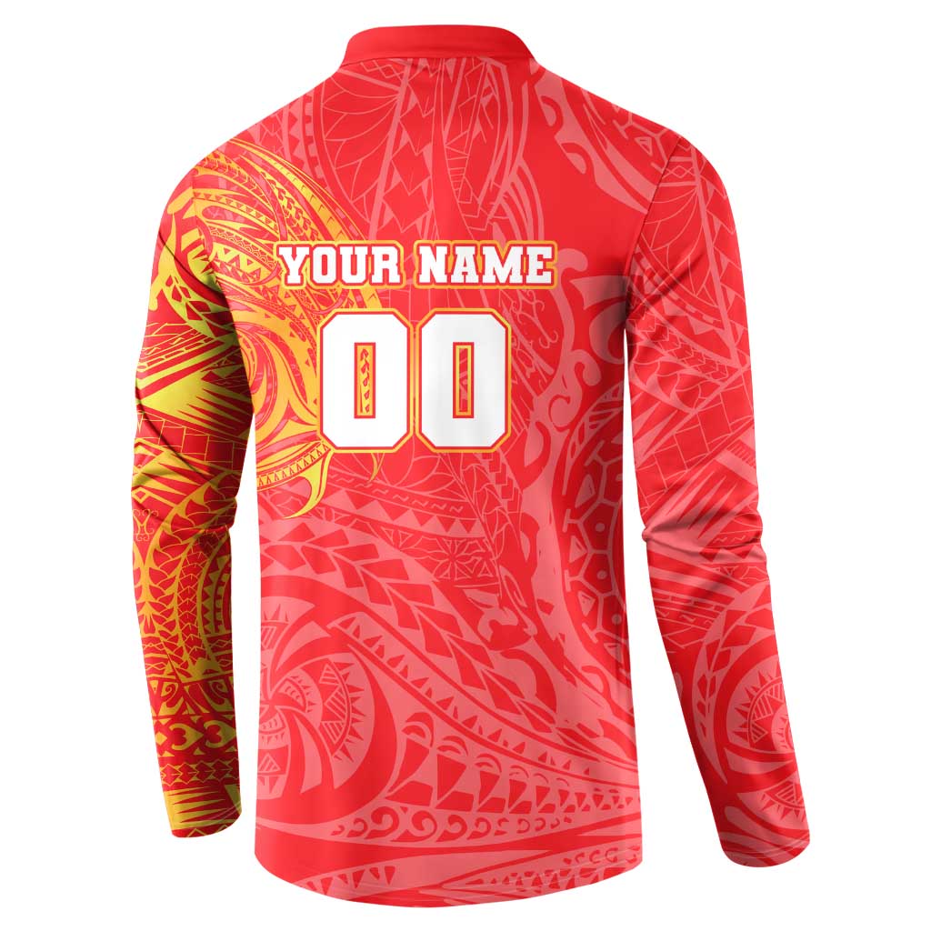 Personalized Dolphins Button Sweatshirt Polynesian Tribal Chest and Sleeve Tattoo