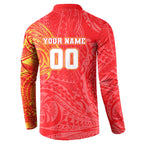 Personalized Dolphins Button Sweatshirt Polynesian Tribal Chest and Sleeve Tattoo