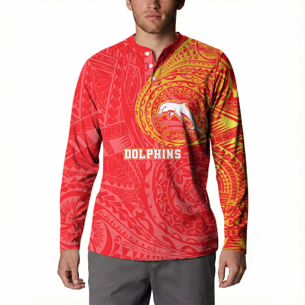 Personalized Dolphins Button Sweatshirt Polynesian Tribal Chest and Sleeve Tattoo