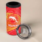 Personalized Dolphins 4 in 1 Can Cooler Tumbler Polynesian Tribal Chest and Sleeve Tattoo
