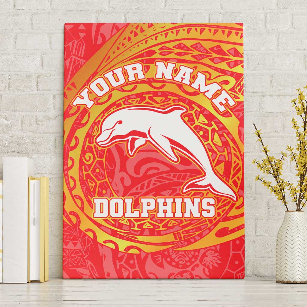 Personalized Dolphins Canvas Wall Art Polynesian Tribal Chest and Sleeve Tattoo