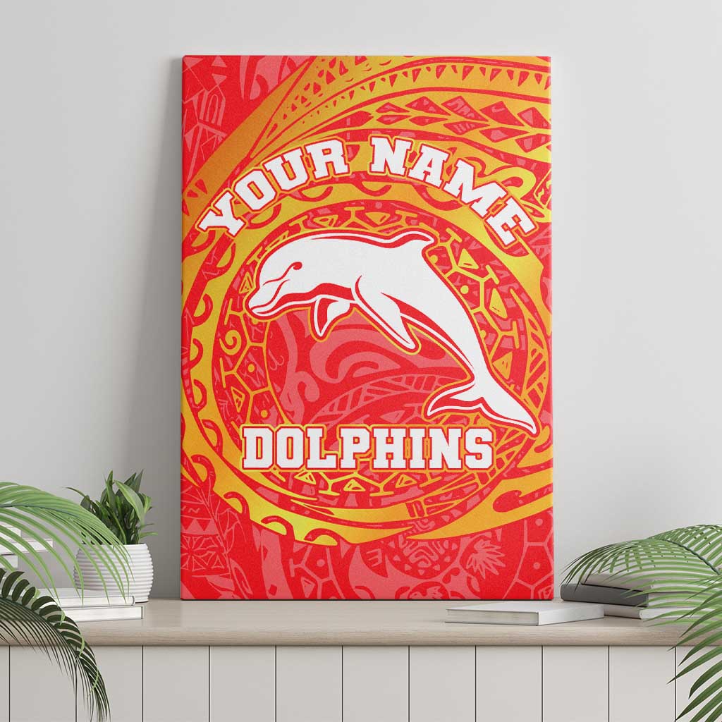 Personalized Dolphins Canvas Wall Art Polynesian Tribal Chest and Sleeve Tattoo