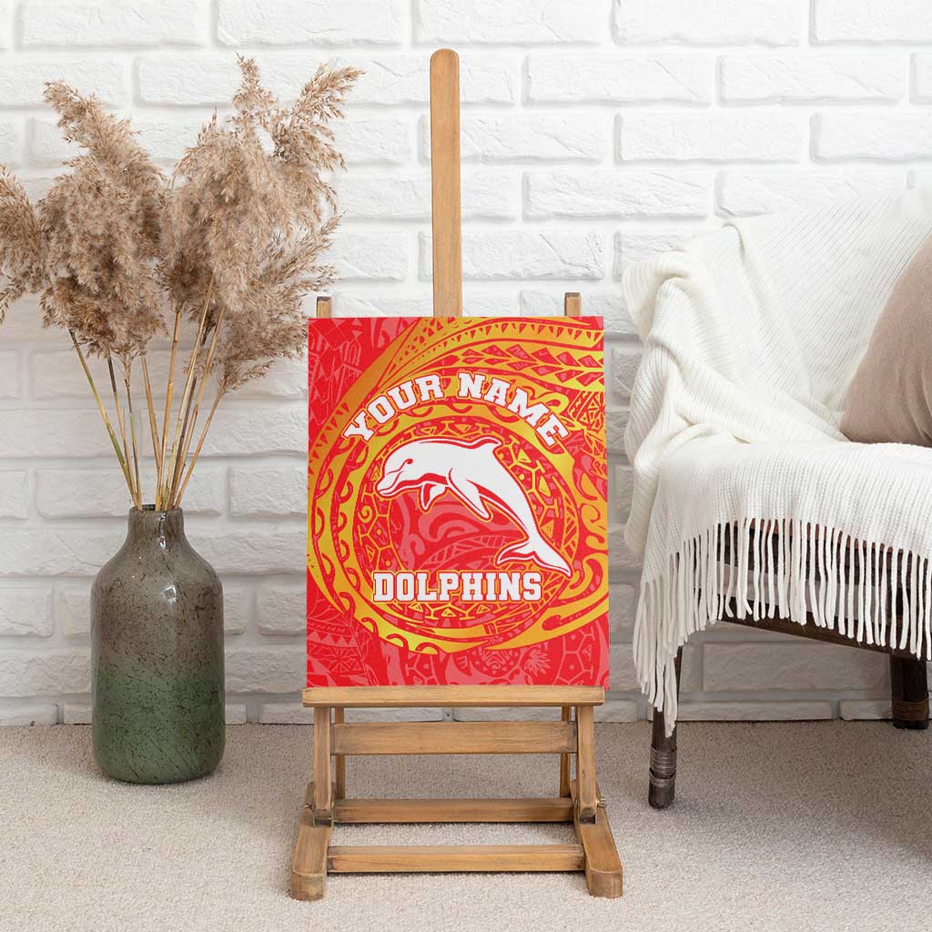 Personalized Dolphins Canvas Wall Art Polynesian Tribal Chest and Sleeve Tattoo