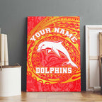 Personalized Dolphins Canvas Wall Art Polynesian Tribal Chest and Sleeve Tattoo