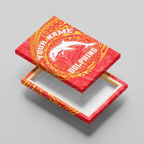 Personalized Dolphins Canvas Wall Art Polynesian Tribal Chest and Sleeve Tattoo