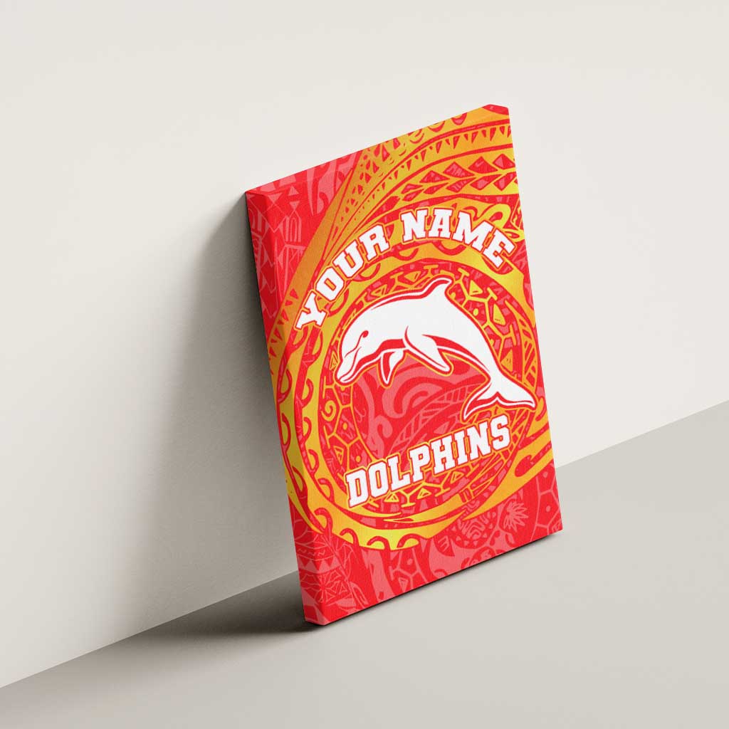 Personalized Dolphins Canvas Wall Art Polynesian Tribal Chest and Sleeve Tattoo