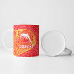 Personalized Dolphins Ceramic Mug Polynesian Tribal Chest and Sleeve Tattoo