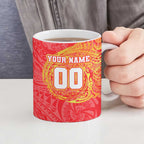 Personalized Dolphins Ceramic Mug Polynesian Tribal Chest and Sleeve Tattoo