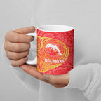 Personalized Dolphins Ceramic Mug Polynesian Tribal Chest and Sleeve Tattoo