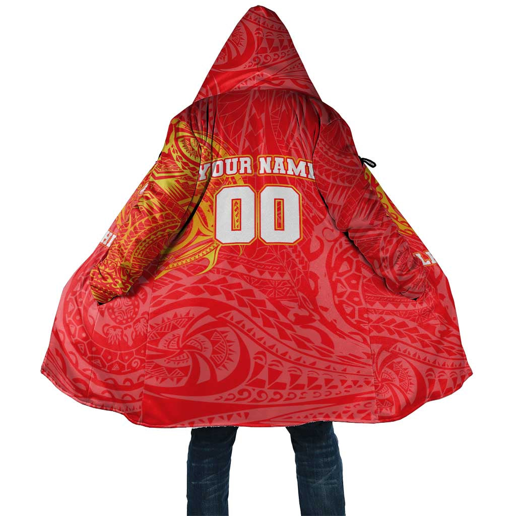 Personalized Dolphins Cloak Polynesian Tribal Chest and Sleeve Tattoo