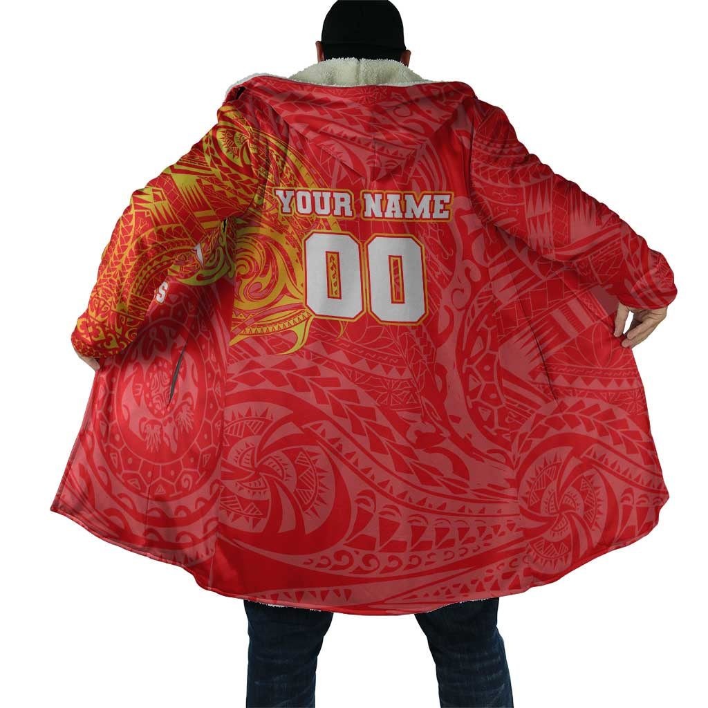 Personalized Dolphins Cloak Polynesian Tribal Chest and Sleeve Tattoo