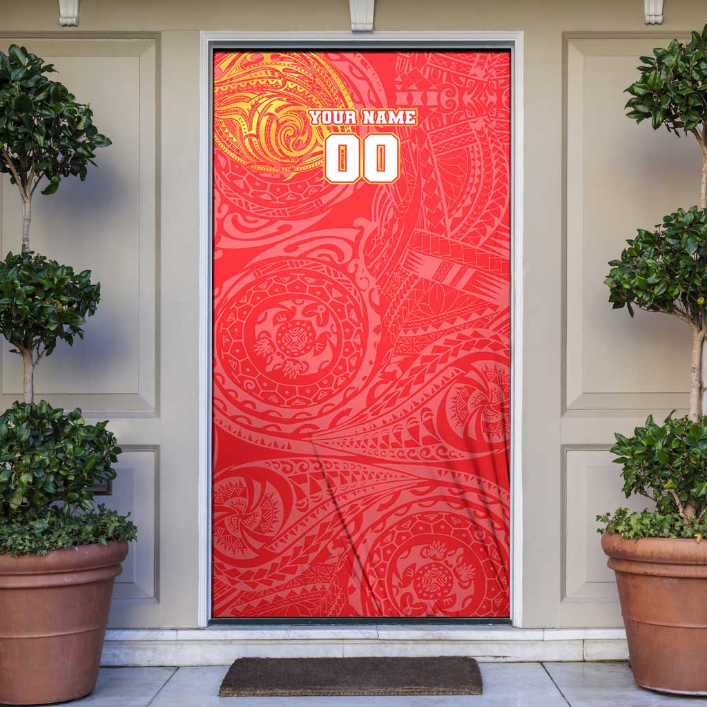 Personalized Dolphins Door Cover Polynesian Tribal Chest and Sleeve Tattoo