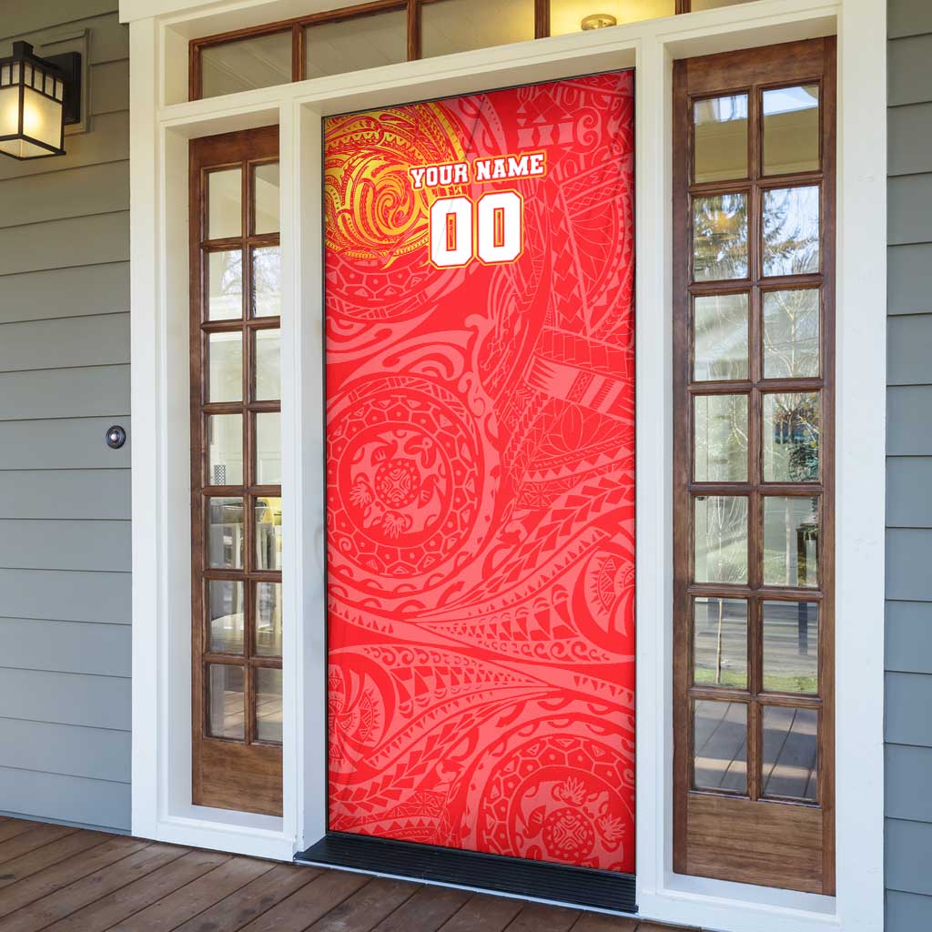 Personalized Dolphins Door Cover Polynesian Tribal Chest and Sleeve Tattoo