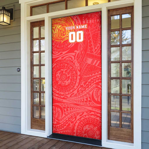 Personalized Dolphins Door Cover Polynesian Tribal Chest and Sleeve Tattoo