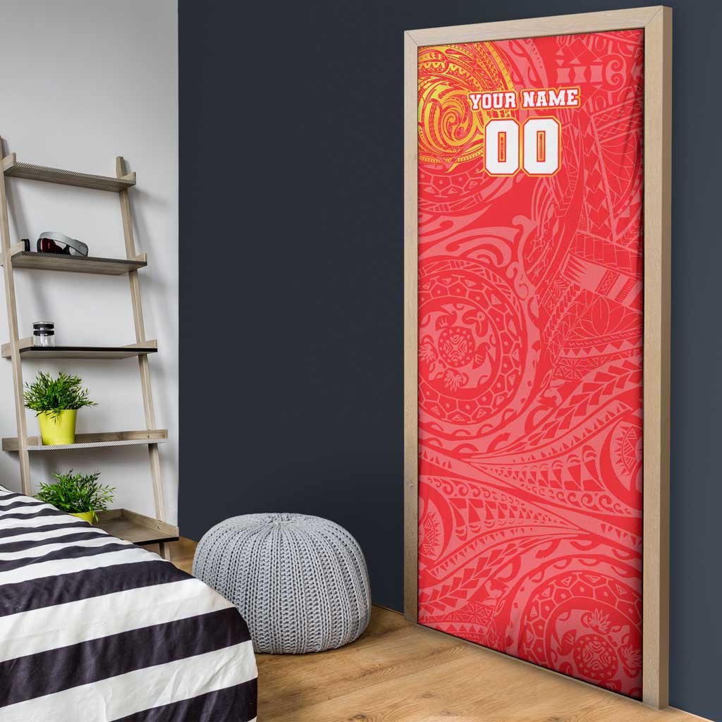 Personalized Dolphins Door Cover Polynesian Tribal Chest and Sleeve Tattoo