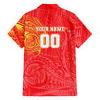 Personalized Dolphins Family Matching Off The Shoulder Long Sleeve Dress and Hawaiian Shirt Polynesian Tribal Chest and Sleeve Tattoo