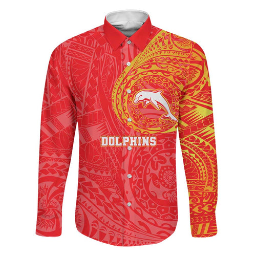 Personalized Dolphins Family Matching Short Sleeve Bodycon Dress and Hawaiian Shirt Polynesian Tribal Chest and Sleeve Tattoo