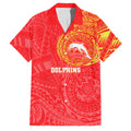 Personalized Dolphins Family Matching Tank Maxi Dress and Hawaiian Shirt Polynesian Tribal Chest and Sleeve Tattoo
