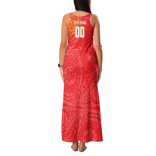 Personalized Dolphins Family Matching Tank Maxi Dress and Hawaiian Shirt Polynesian Tribal Chest and Sleeve Tattoo