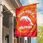 Personalized Dolphins Garden Flag Polynesian Tribal Chest and Sleeve Tattoo