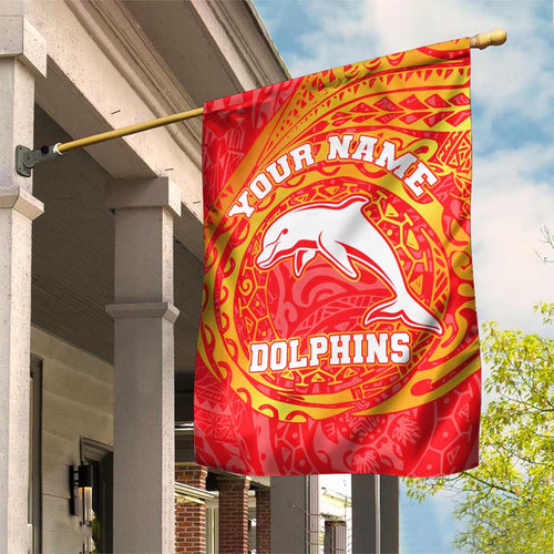 Personalized Dolphins Garden Flag Polynesian Tribal Chest and Sleeve Tattoo