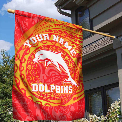 Personalized Dolphins Garden Flag Polynesian Tribal Chest and Sleeve Tattoo